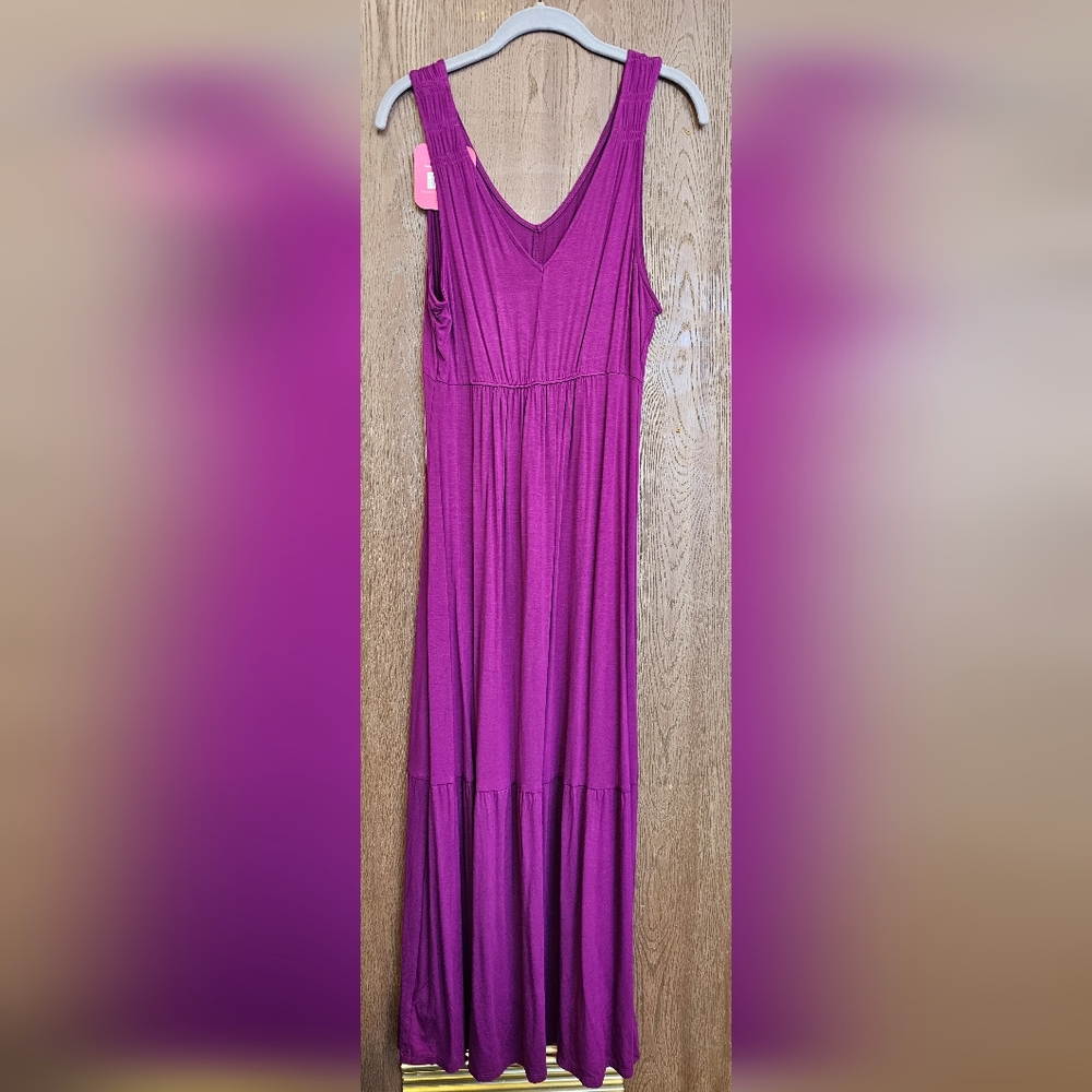 Women's Isabel Maternity purple sleeveless knit maxi dress, size Medium, NWT